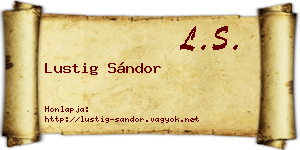 Lustig Sándor névjegykártya