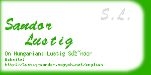 sandor lustig business card